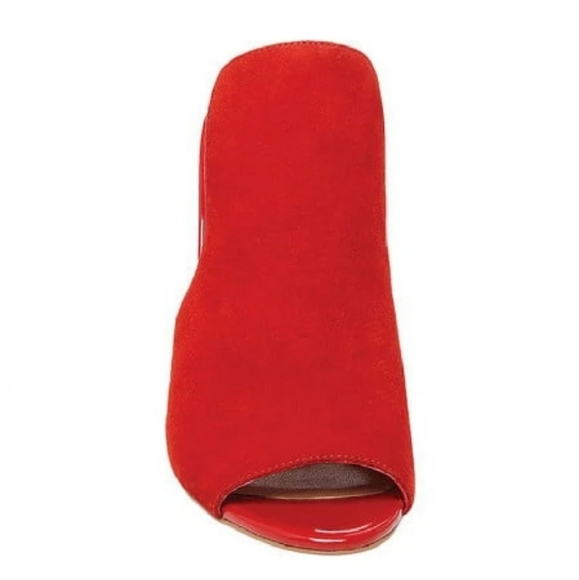 Steve Madden Sinful Red Suede Mule Heeled Sandals - Picture 2 of 7